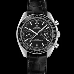 44.25 mm, steel on leather strap
