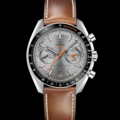 44.25 mm, steel on leather strap
