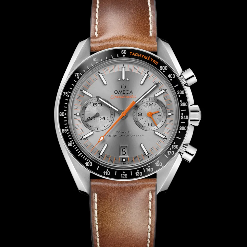 44.25 mm, steel on leather strap