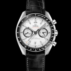44.25 mm, steel on leather strap