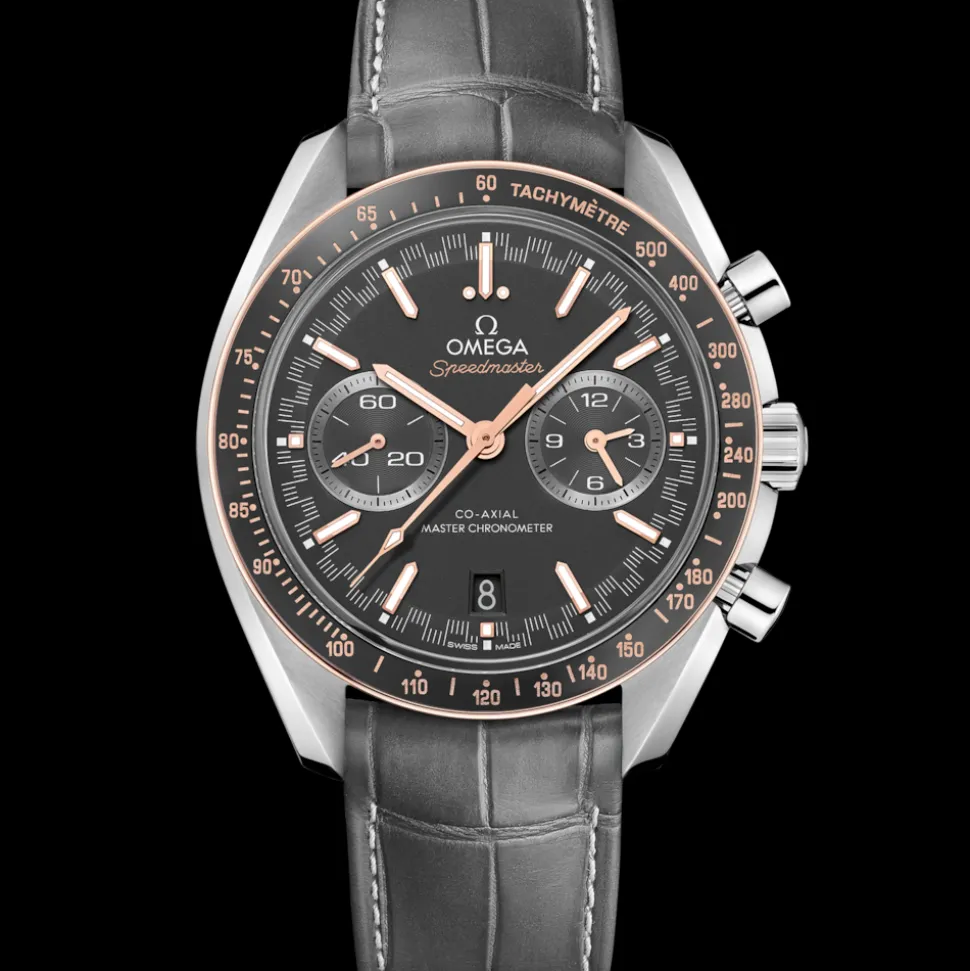 44.25 mm, steel on leather strap