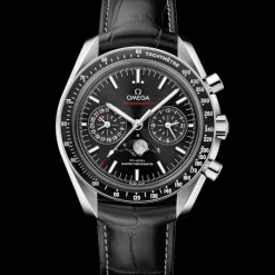 44.25 mm, steel on leather strap