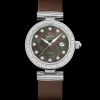 34 mm, steel on leather strap