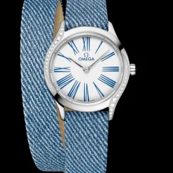 26 mm, steel on leather strap