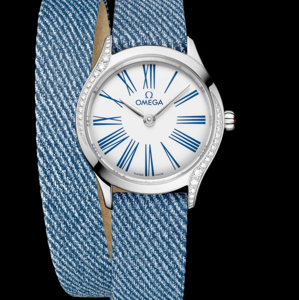 26 mm, steel on leather strap