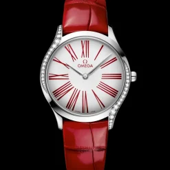36 mm, steel on leather strap