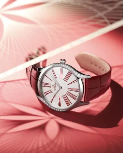 36 mm, steel on leather strap