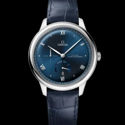 41 mm, steel on leather strap