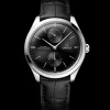 40 mm, steel on leather strap