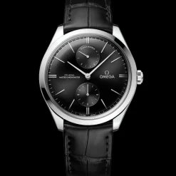 40 mm, steel on leather strap
