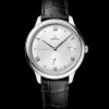 41 mm, steel on leather strap