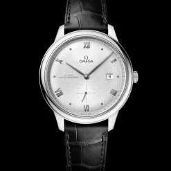 41 mm, steel on leather strap