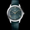 41 mm, steel on leather strap