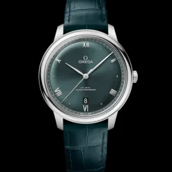 40 mm, steel on leather strap