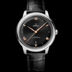 40 mm, steel on leather strap