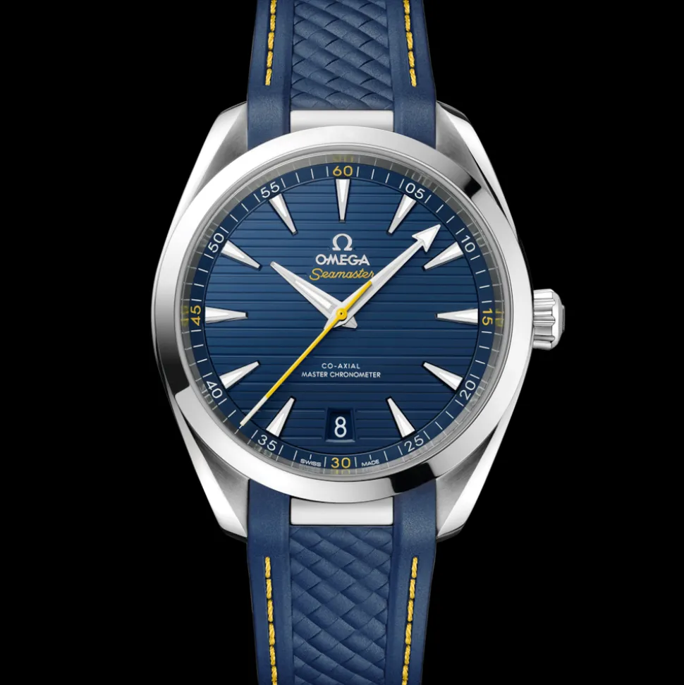41 mm, steel on rubber strap