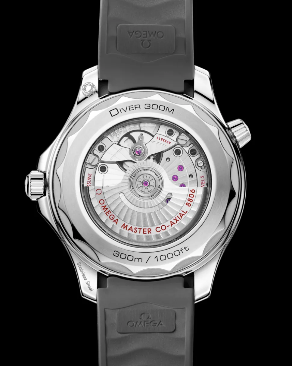 42 mm, steel on rubber strap