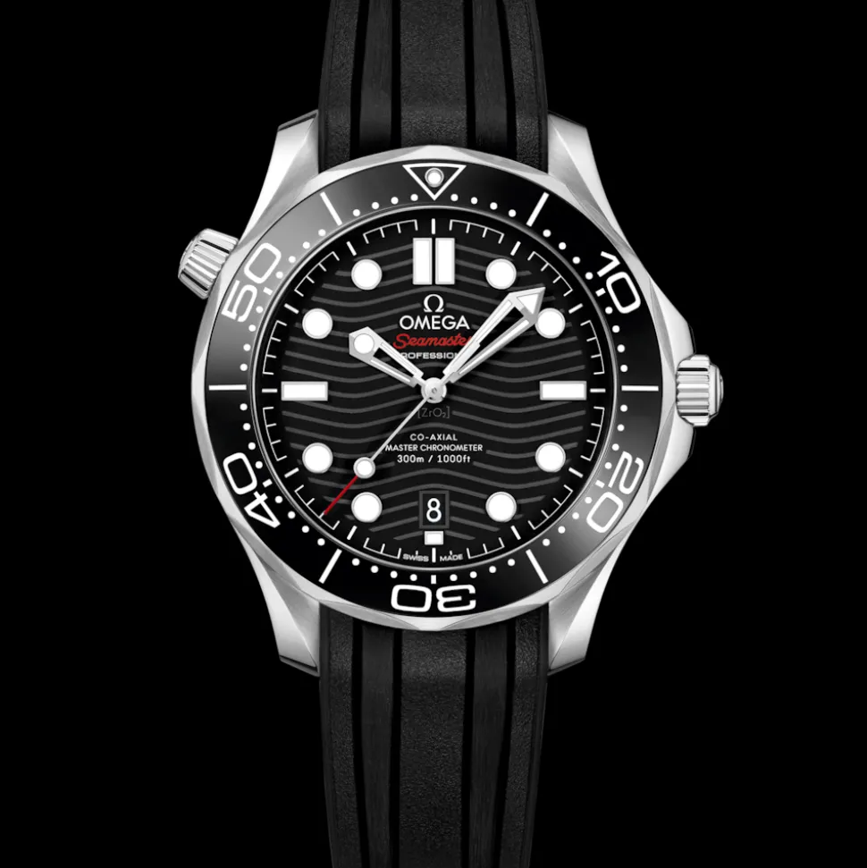 42 mm, steel on rubber strap