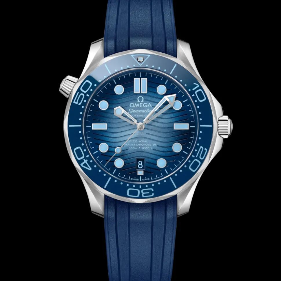 42 mm, steel on rubber strap