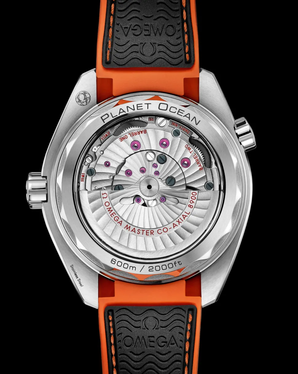 43.5 mm, steel on rubber strap