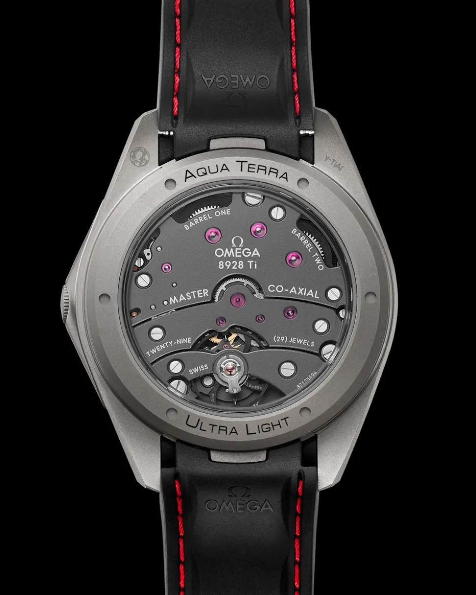 41 mm, titanium on rubber strap