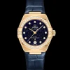 29 mm, yellow gold on leather strap