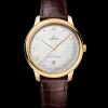 40 mm, yellow gold on leather strap