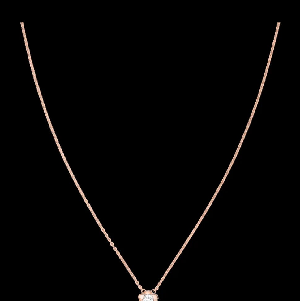 Necklace, 18k red gold, diamonds