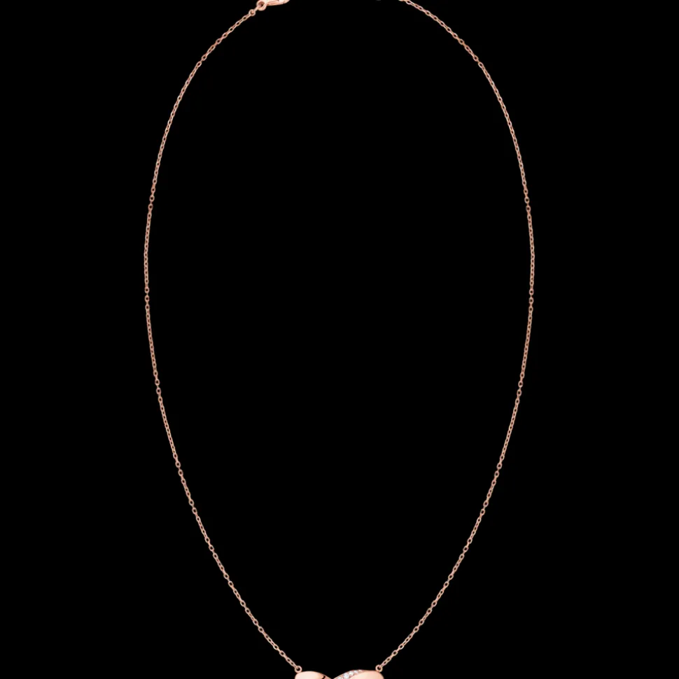 Necklace, 18k red gold, diamonds