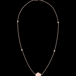 Necklace, 18k red gold, opale