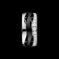 Pendant, 18k white gold, ceramic, diamonds