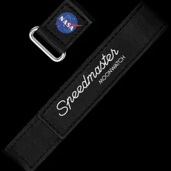 2‑piece black Speedmaster Moonwatch VELCRO® strap