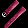 Pink alligator leather strap with pin buckle