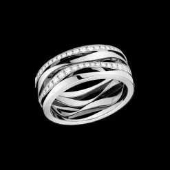 Ring, 18k white gold, diamonds