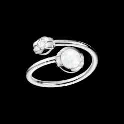 Ring, 18k white gold, diamonds, mother‑of‑pearl