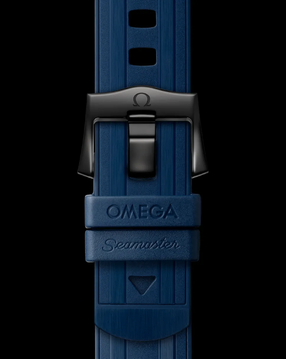 Seamaster Diver 300M blue rubber strap with pin buckle