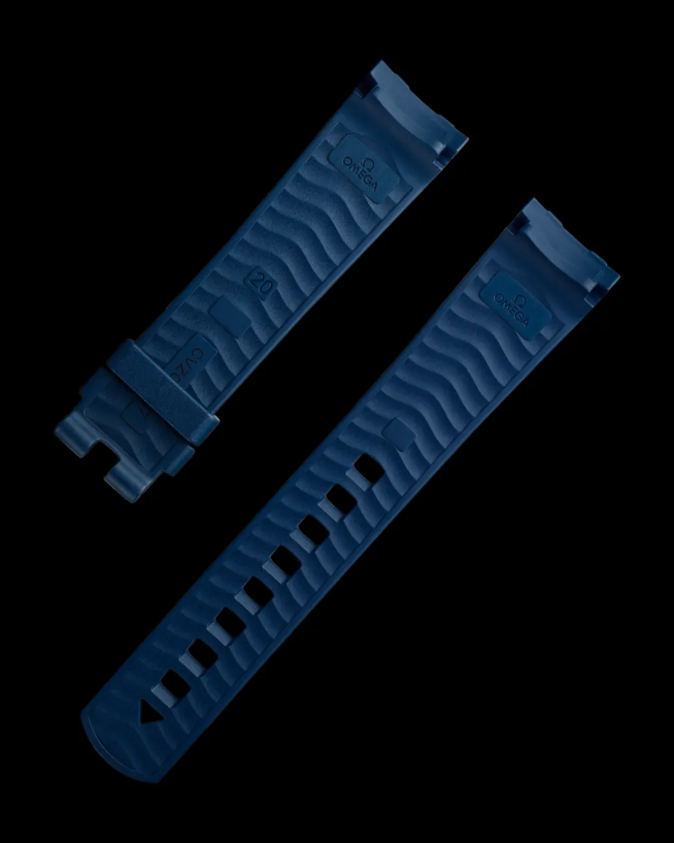 Seamaster Diver 300M blue rubber strap with pin buckle