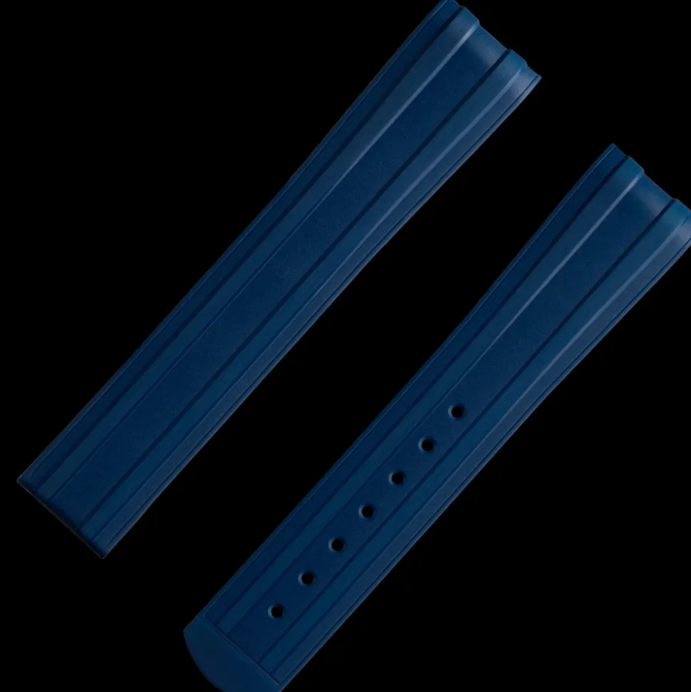 Seamaster Diver 300M blue rubber strap with foldover clasp