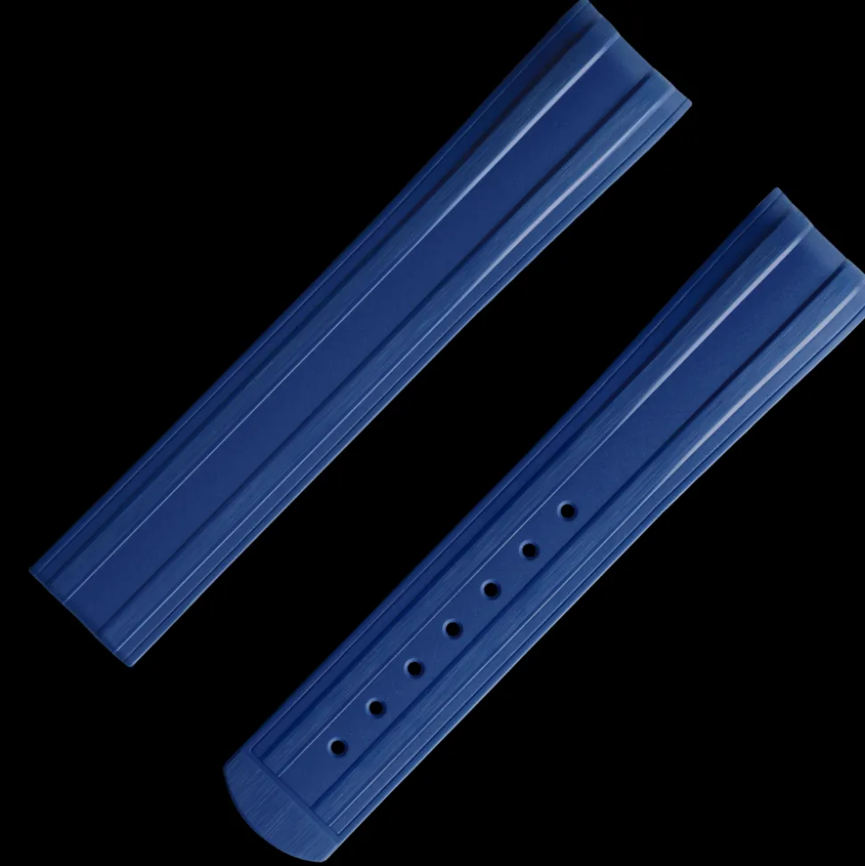 Seamaster Diver 300M blue rubber strap with foldover clasp