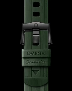 Seamaster Diver 300M green rubber strap with pin buckle
