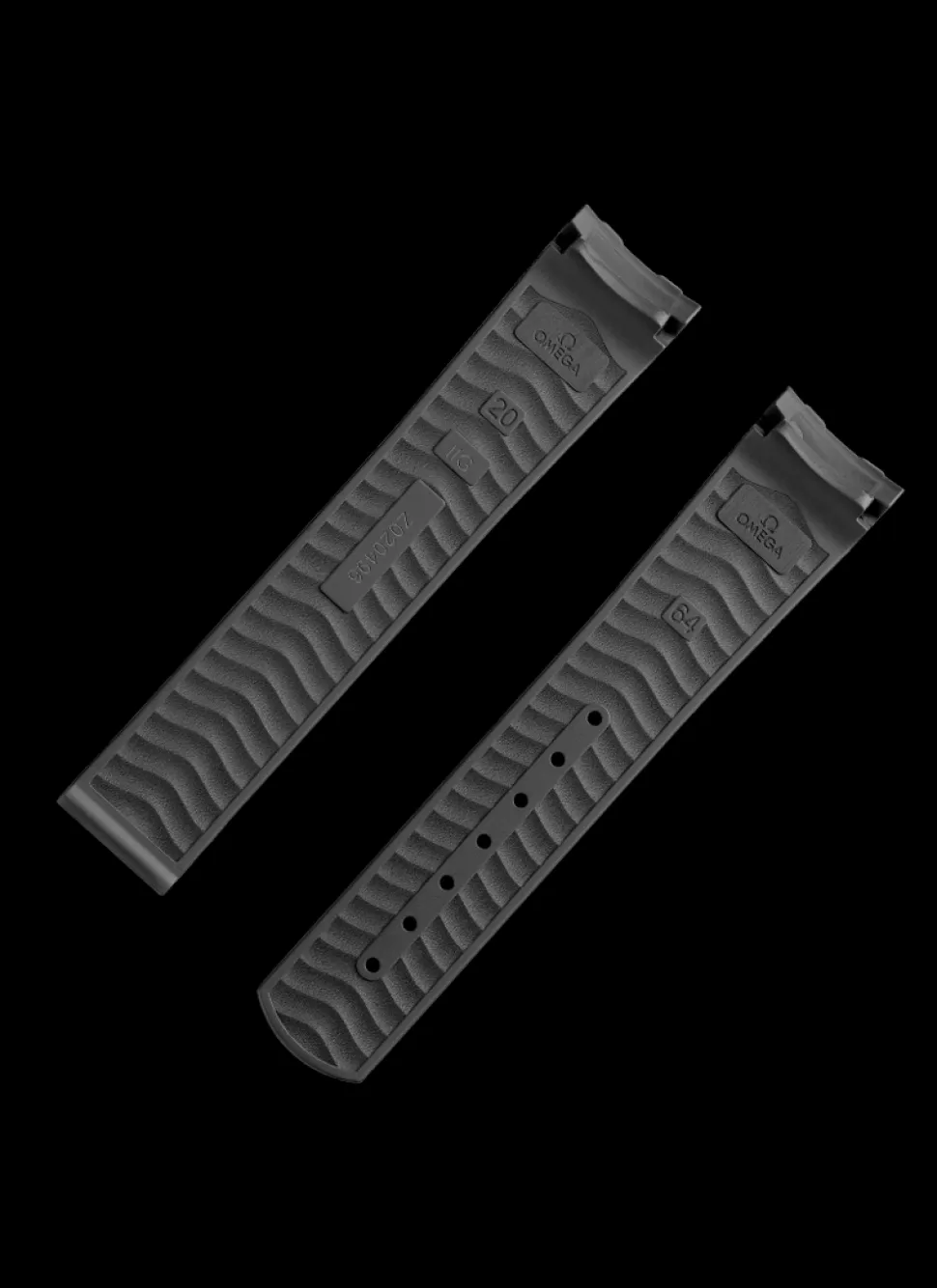 Seamaster Diver 300M grey rubber strap with foldover clasp