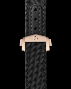 Speedmaster Moonwatch black fabric strap with foldover clasp
