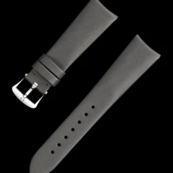 Technological‑satin grey strap with pin buckle