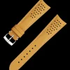 Yellow leather strap with pin buckle